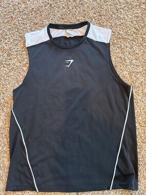 Gymshark Black Tank with White Accents